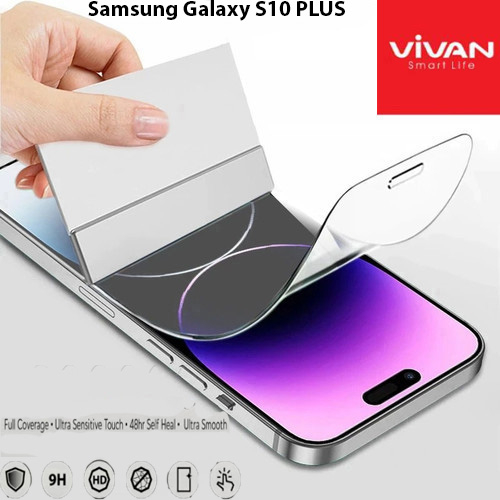 Vivan Hydrogel Samsung Galaxy S10 PLUS Anti Gores Original Crystal Clear Protector Screen Guard Full Cover