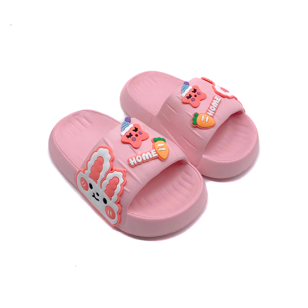 Sandal Selop Anak Perempuan Tebal Bahan Karet Simple Motif  Kelinci Lucu Kekinian
