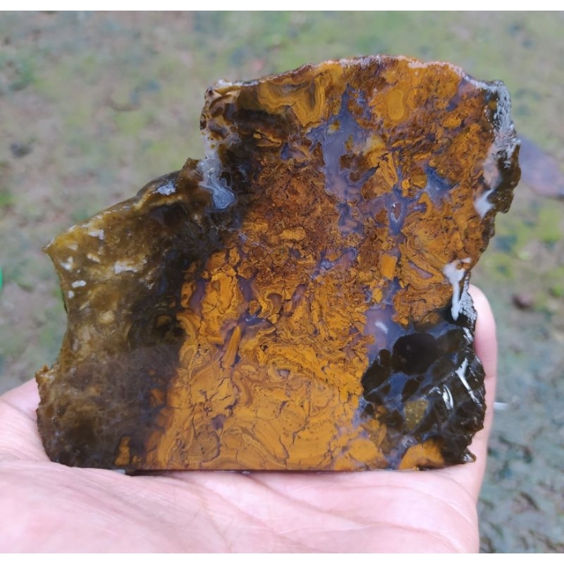 batu akik bahan lempengan pancawarna garut cristal clasik