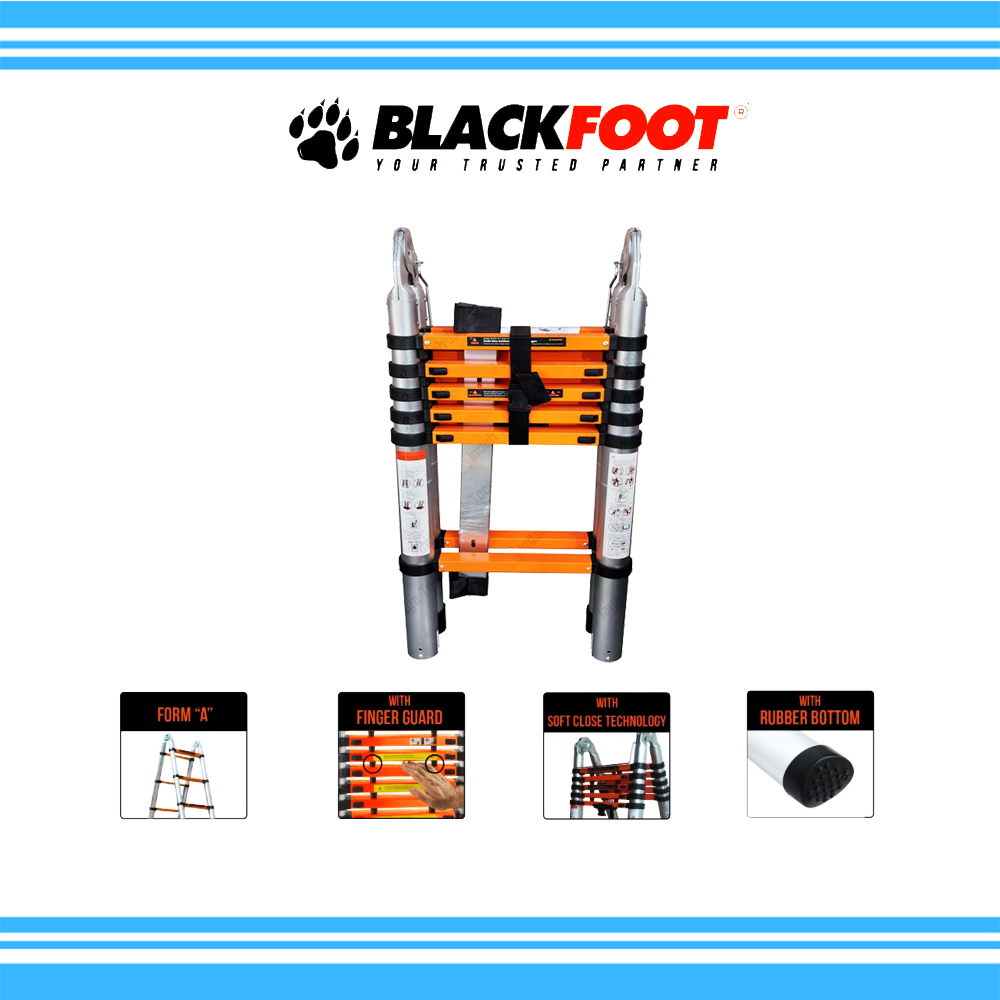 Tangga Lipat Aluminium Teleskopik 5 M Double BlackFoot (2, 5+2, 5)