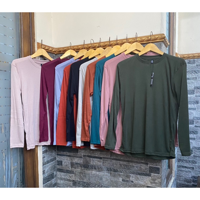 kaos merk import  ori bahan ribby spandex salur // kaos cewek merk lemone model rajut tebal smpi bb 