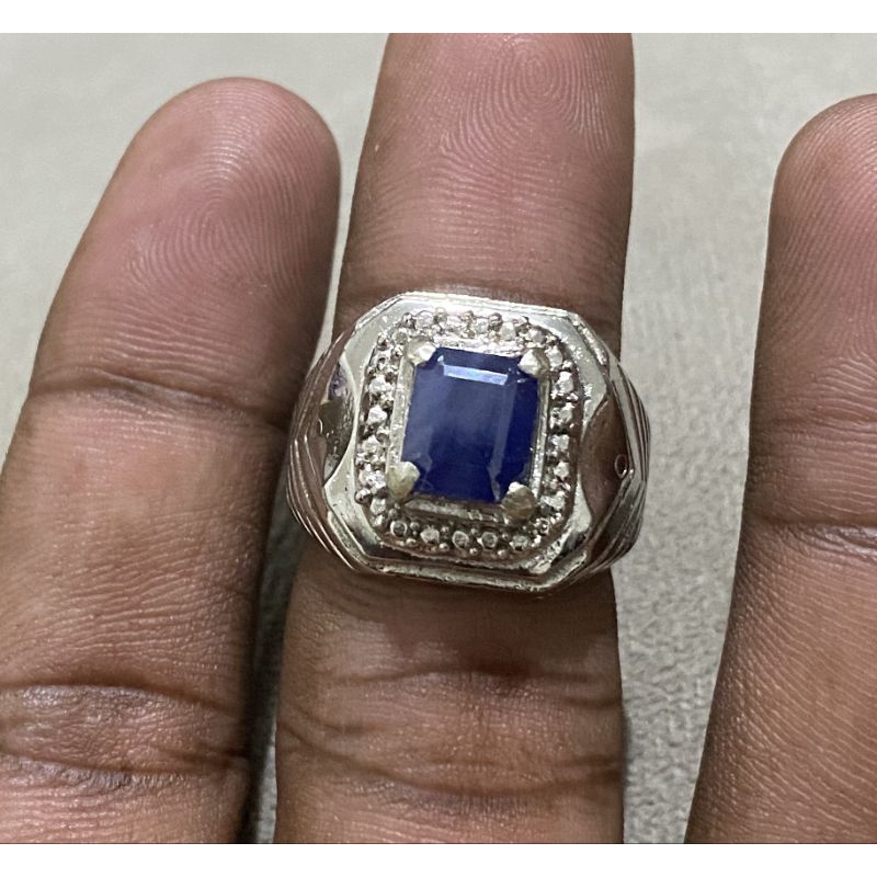 cincin batu blue safir africa natural blue sapphire corundum