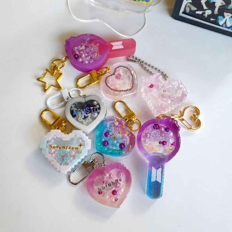 [ Ready/Custom ] Heart shaker keychain Kpop/mini frame deco/Resin Keychain