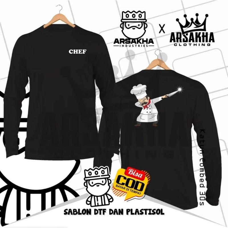 KAOS LENGAN PANJANG JURU MASAK CHEF//BAJU CHEF
