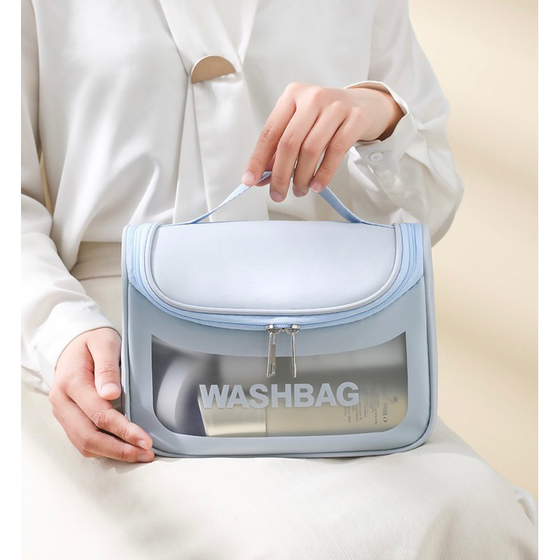 LITTLEDAISY | WASHBAG Waterproof Cosmetic Bag / Tas Perlengkapan Mandi / Tas Skincare Transparant Pouch Travel Make Up Bag