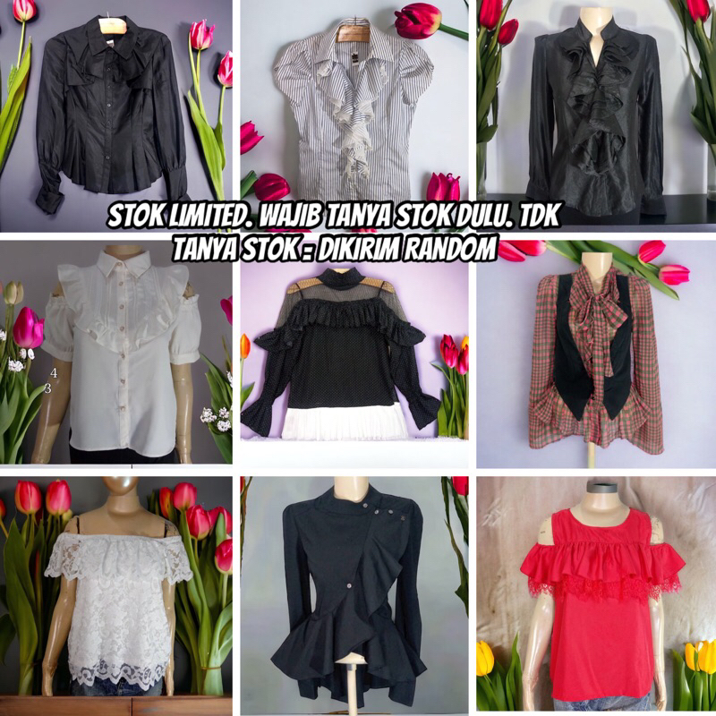 premium atasan blouse - kemeja - korea - vintage - formal - casual