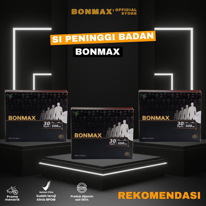Bonmax Peninggi Badan Original Asli Suplemen Peninggi Badan - Obat Peninggi Badan Anak Remaja Dewasa