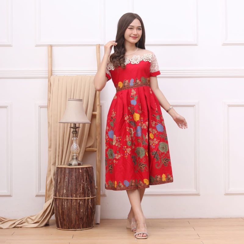 naura dress - dress pesta terbaru - dress batik pesta - dress batik modern