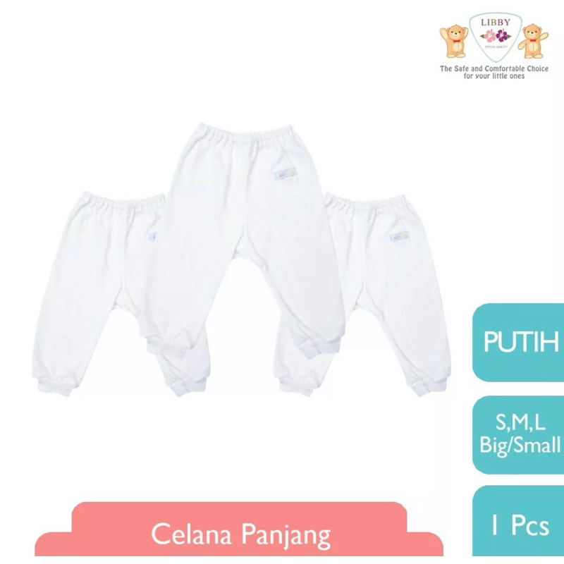 Libby Celana Panjang Putih SML - Libby Celana Bayi