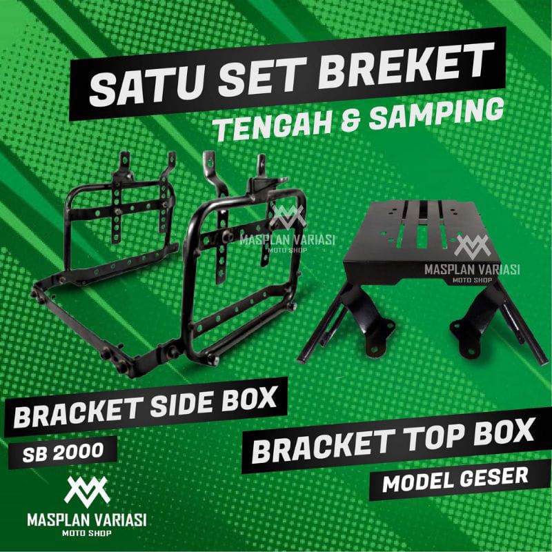Paket komplit Bracket Top Box Model Geser dan Breket BOX samping SB 2000 Fullset Fittingan Stabilize