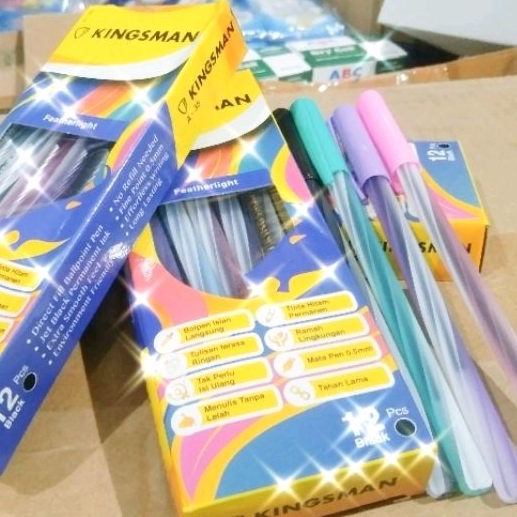 

1 Pack Ballpoint ulir/Pulpen/Bolpoin Murah Merk KINGSMAN