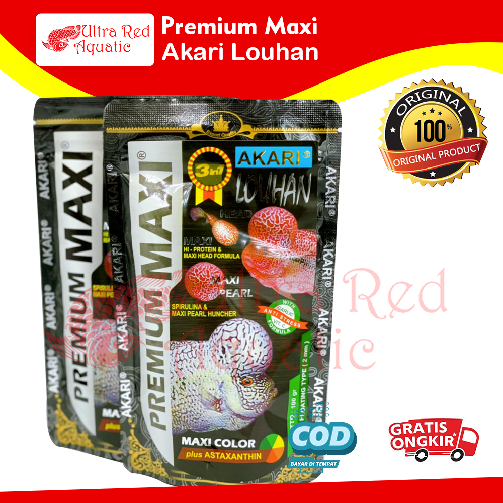 Akari Premium Maxi Louhan 100Gram 100Gr Makanan Ikan Lohan Louhan