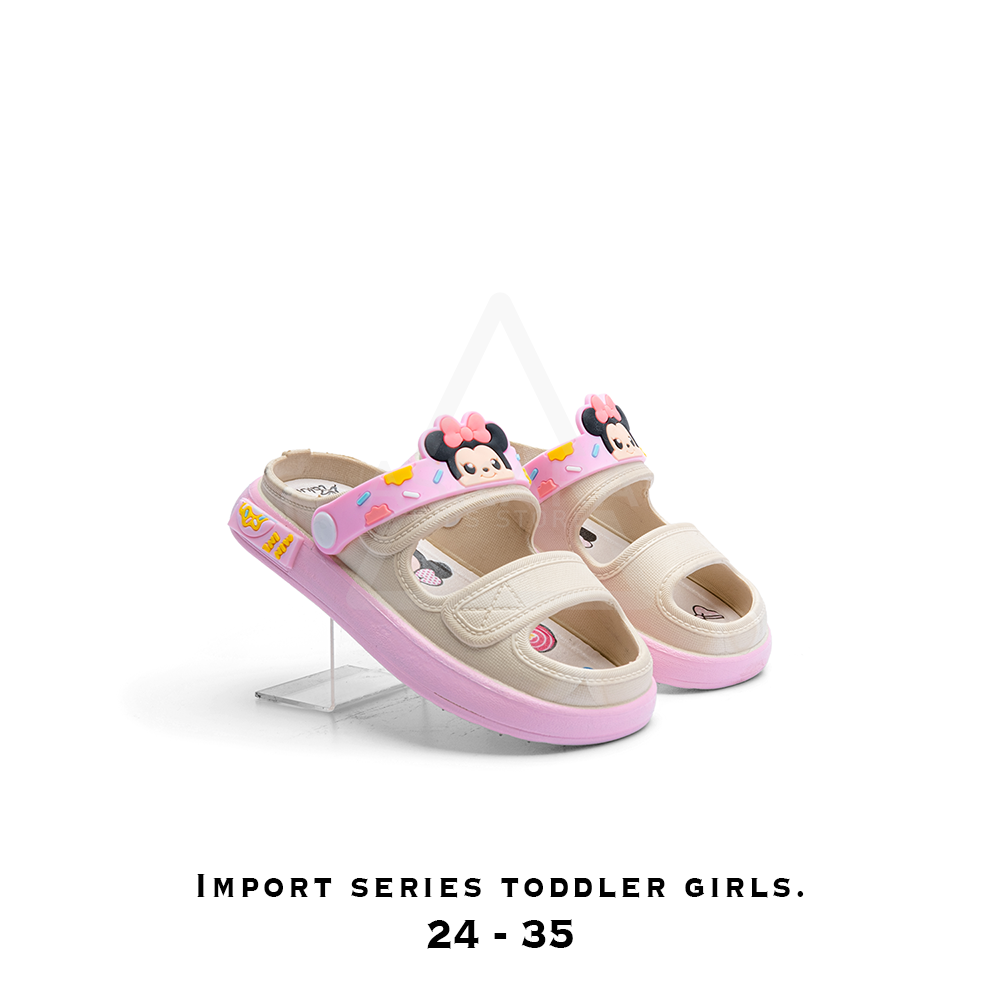 Sandal Jelly Import Anak perempuan Selop ban dua karakter mini mose Terbaru 24-35 - Askara