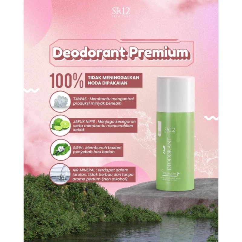 SR12 Deodorant Spray Herbal Atasi Bau Ketiak - Deo Spray Tawas Hilangkan Keringat Berlebih dan Bau Badan - Deodoran Alami Pencerah Ketiak