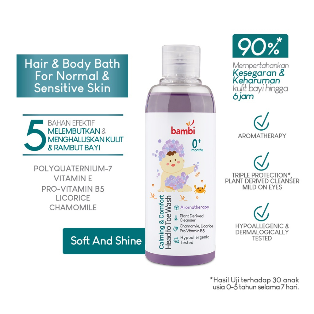 Bambi Hair Body Bath 2in1 Head to Toe Wash Sabun Sampo Bayi Newborn Baru Lahir