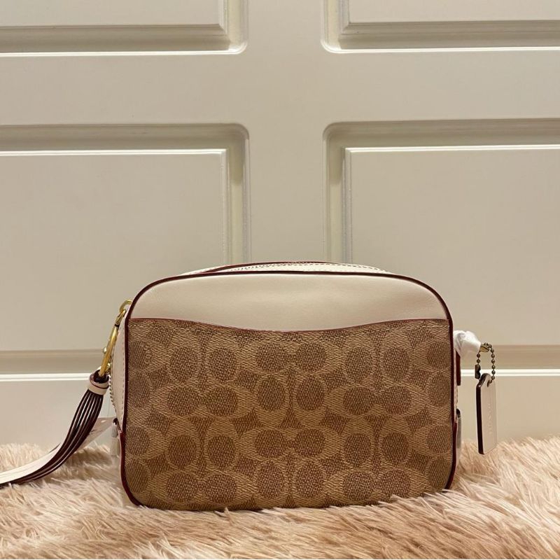 *Ready* Coach 31208 camera bag signature tan chalk NWT  (size 21x7.5x16 cm)