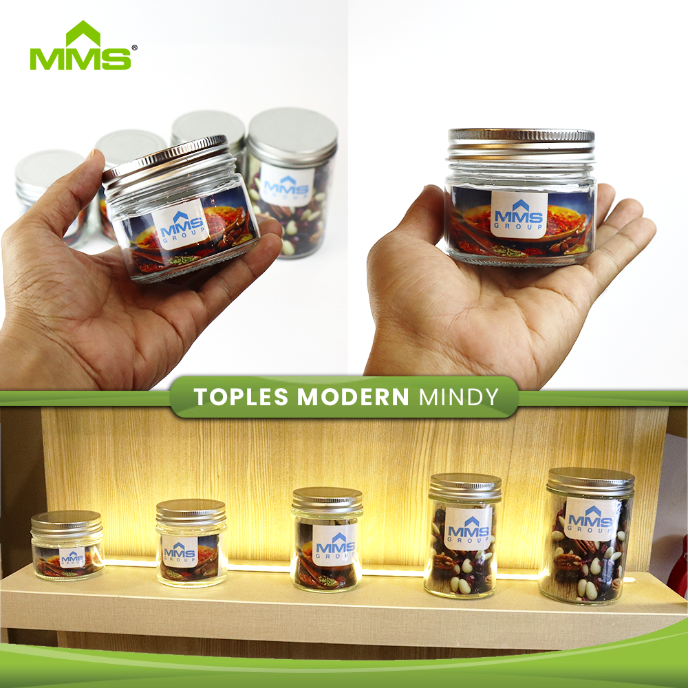 Toples Jar Kaca Kedap Udara Tutup Stainless Mindy 150 ML 200 ML 250 ML 350 ML 500 ML MMS