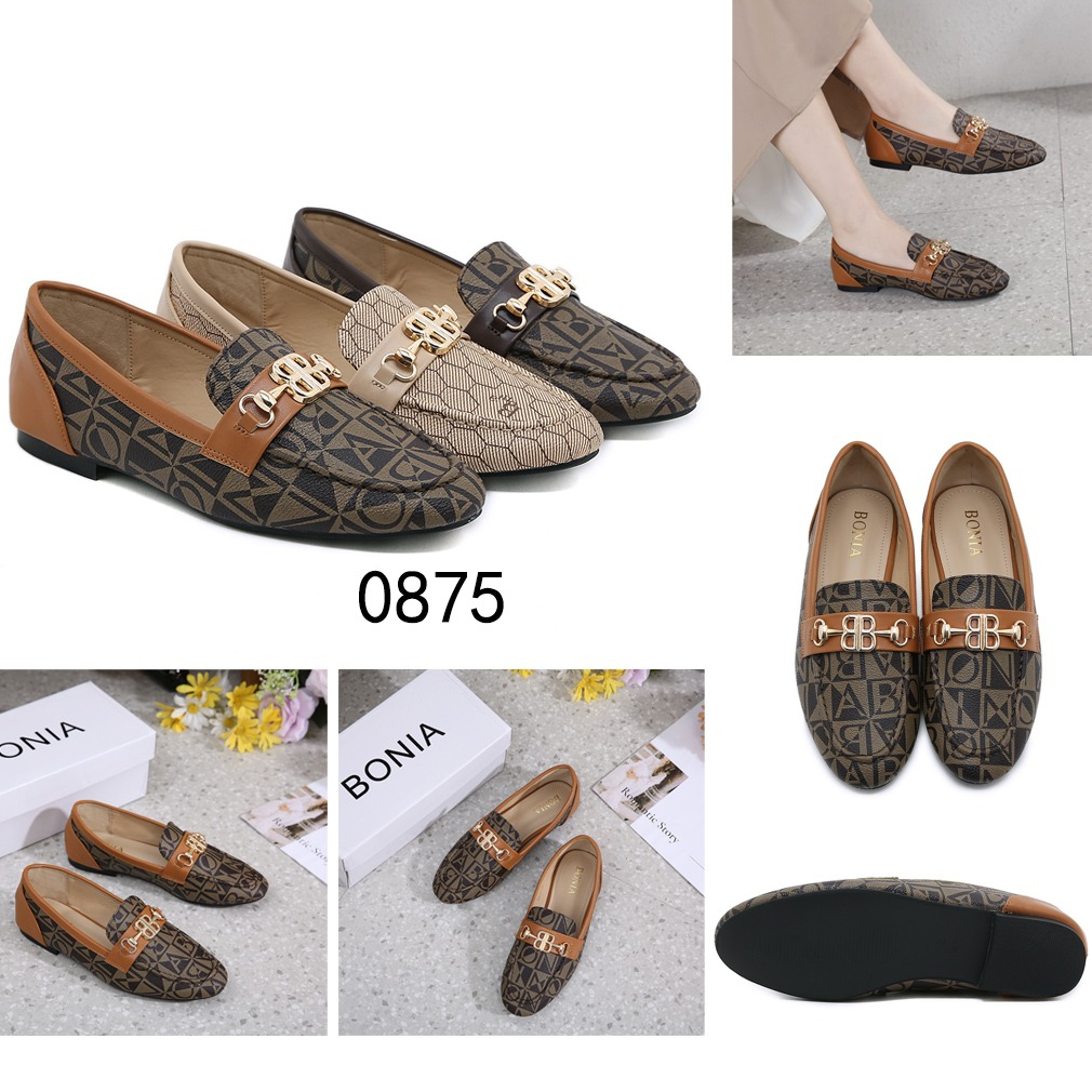 BO 0875 BB-Logo Monogram Loafers Shoes