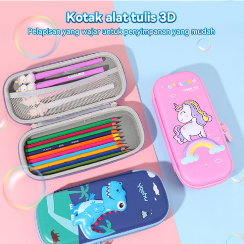 

Tempat pensil timbul 3D Karakter Lucu / Kotak Pensil Timbul