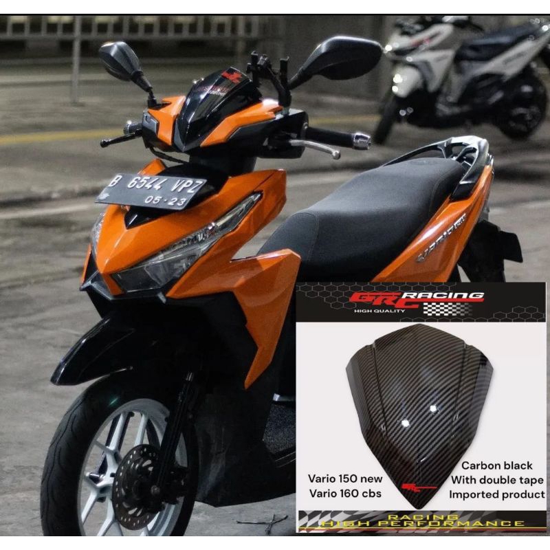 Visor honda vario 125 150 led old lama bahan akrilik carbon celup wtp free lem 3m perekat