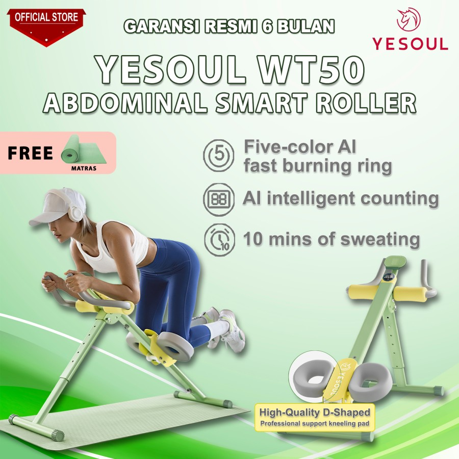 Yesoul WT50 ABS Smart Roller Abdominal Alat Gym - Garansi Resmi