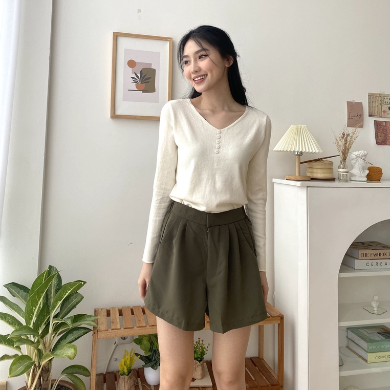 Kheta Shorts - Celana Pendek Korean Wanita - High Waist Pants - Celana Casual