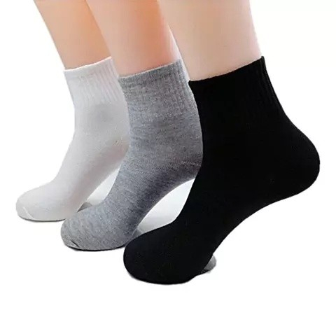【GOGOMART】Kaos Kaki Pendek Polos Dewasa Olahraga Sekolah Anti Lecet - KK02