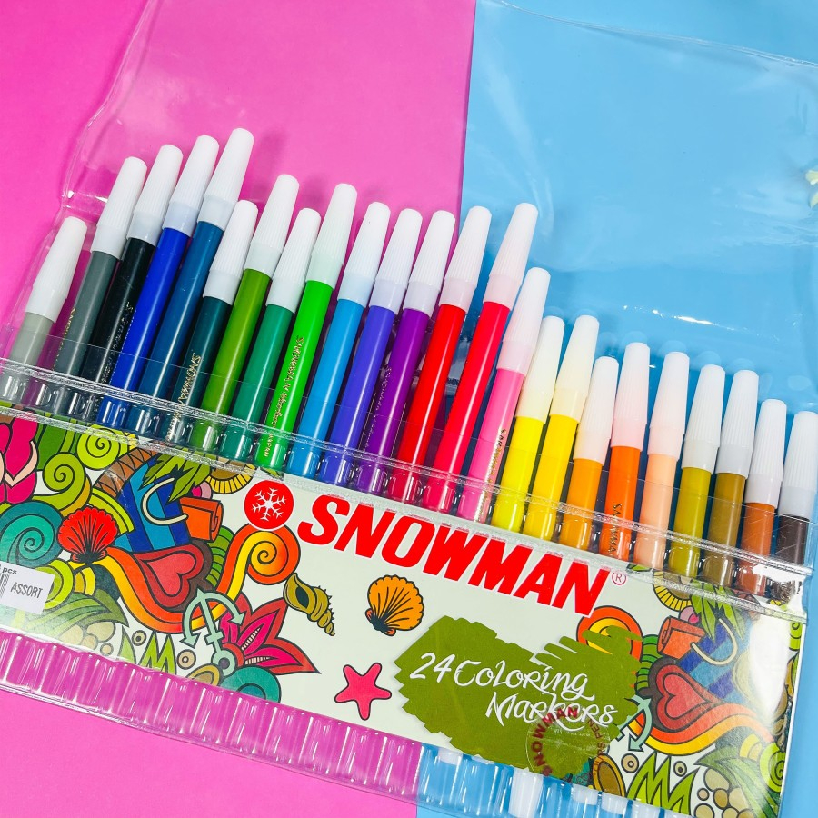 Spidol Warna Snowman Kecil Isi 6 Pcs & 24 Pcs