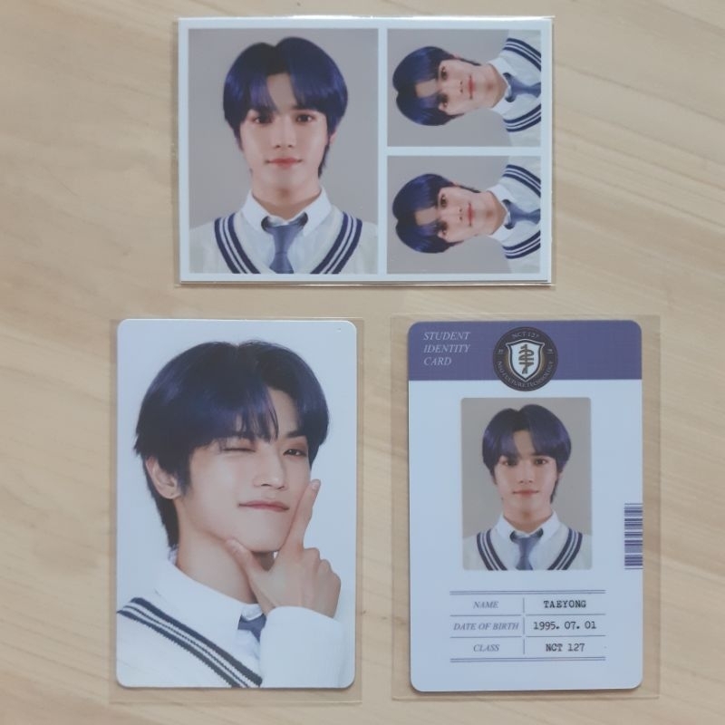 WTS PHOTOCARD PC ID CARD PASFOTO NCT127 BACK TO SCHOOL KIT TAEYONG VER. ty nct 127 id photo student 