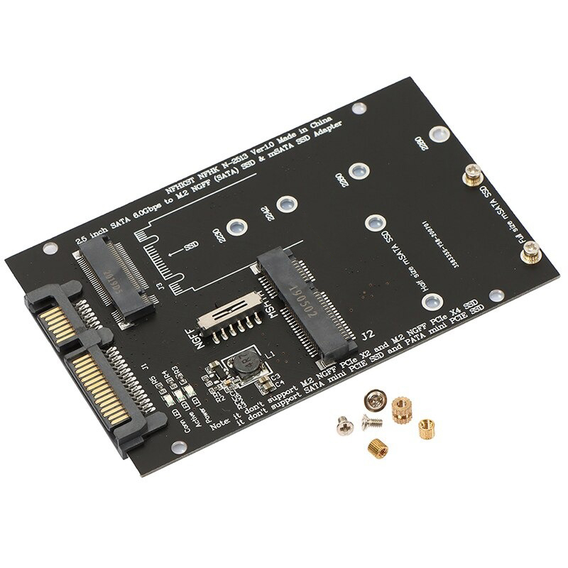 NFHK Adaptor Konventer M.2 NGFF SSD to SATA III 2.5 Inch - N-2513 - Black