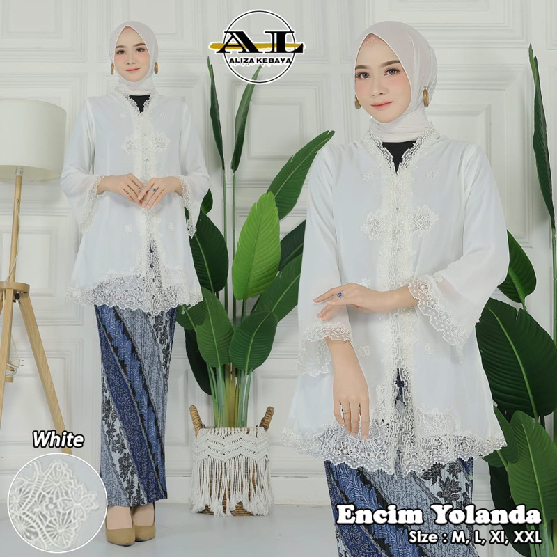 Permata Olshop / Setelan Kebaya Encim Yolanda / Kebaya Kartini / Kebaya Wisuda / Kebaya Pesta / Kebaya Modern / Kebaya Busui Encim