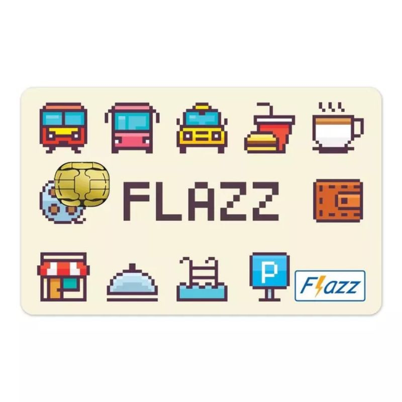 Kartu Flazz BCA Reguler CREAM 8-Bit Icon Kartun Belum Support NFC dan Mobile BCA (m-BCA)
