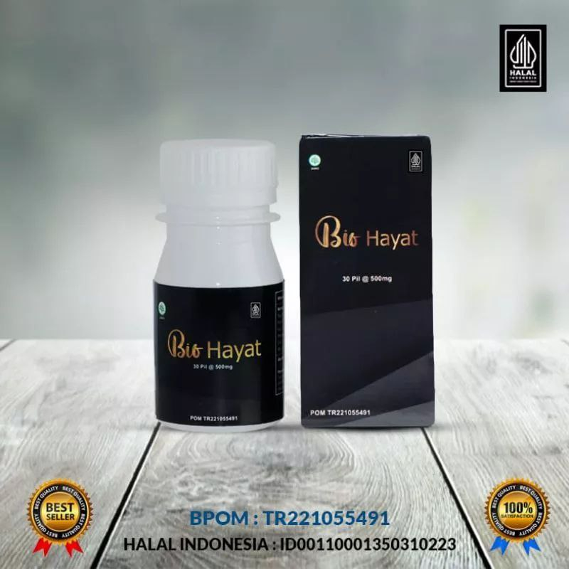 BIO HAYAT PIL Hitam Untuk Membantu Memelihara Daya Tahan dan Melancarkan Peredaran Darah 1Botol 30PIL Herbal Original