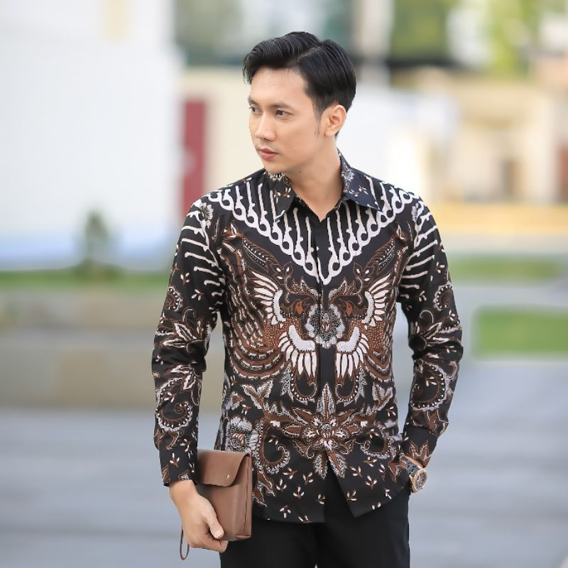 Kemeja Batik Pria Slimfit Premium Bahan katun Halus Lapis Furing / Kemeja Batik Pria Modern Lengan Panjang