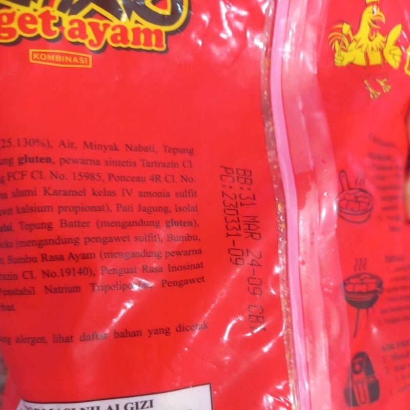 hemato nuget ayam 500gr bentuk stik