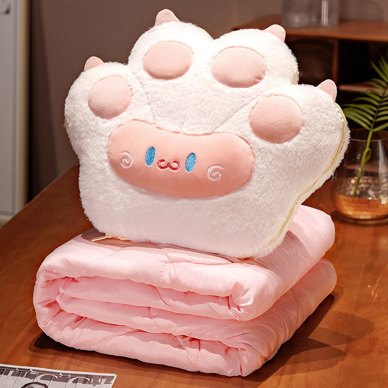 Bantal Selimut Boneka Cat Paw Bahan Cotton Bedcover