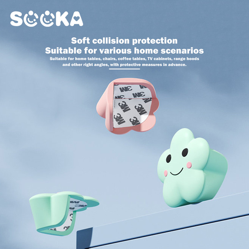 SOOKA Cloud Bumper Corner - Silikon bumper pengaman sudut meja, dan tepi sudut kaca berbentuk awan yang  lucu untuk melindungi ibu &amp; anak SK-EBA1135