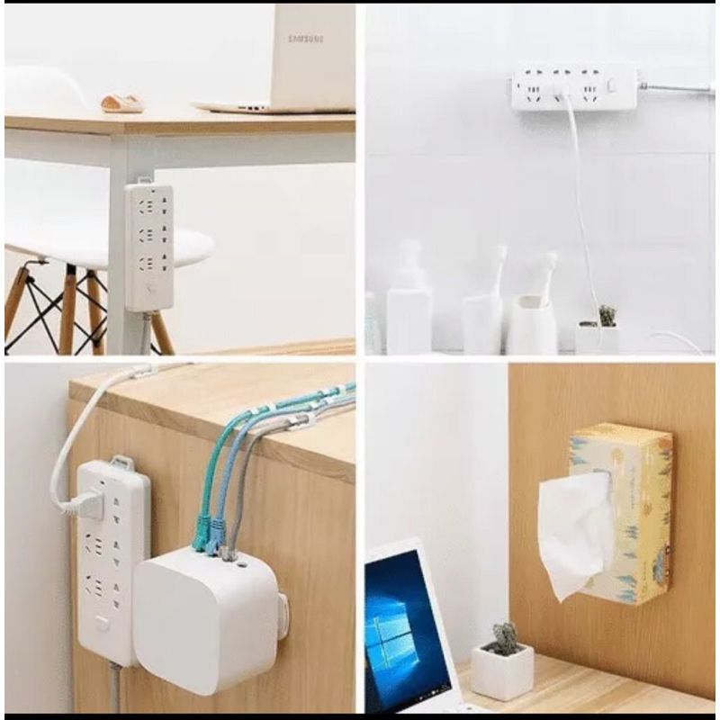 FIXATOR HOLDER colokan stop kontak GANTUNGAN SERBAGUNA POWER STRIP DENGAN PEREKAT remote tv ac