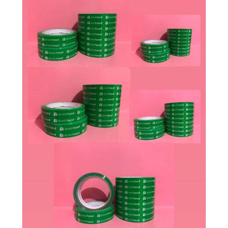 Lakban Makanan Grabfood Ojol  UK 12mmx60yard / Isolasi Grabfood Makanan