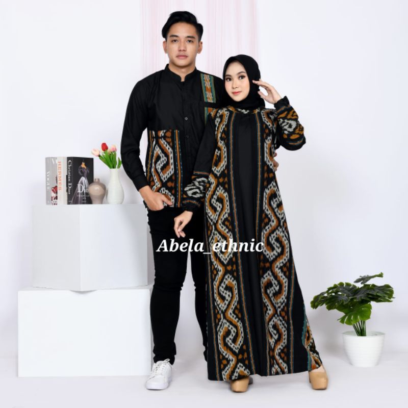 NADIA COUPLE TENUN COKLAT - BAJU TENUN COUPLE - BAJU KONDANGAN