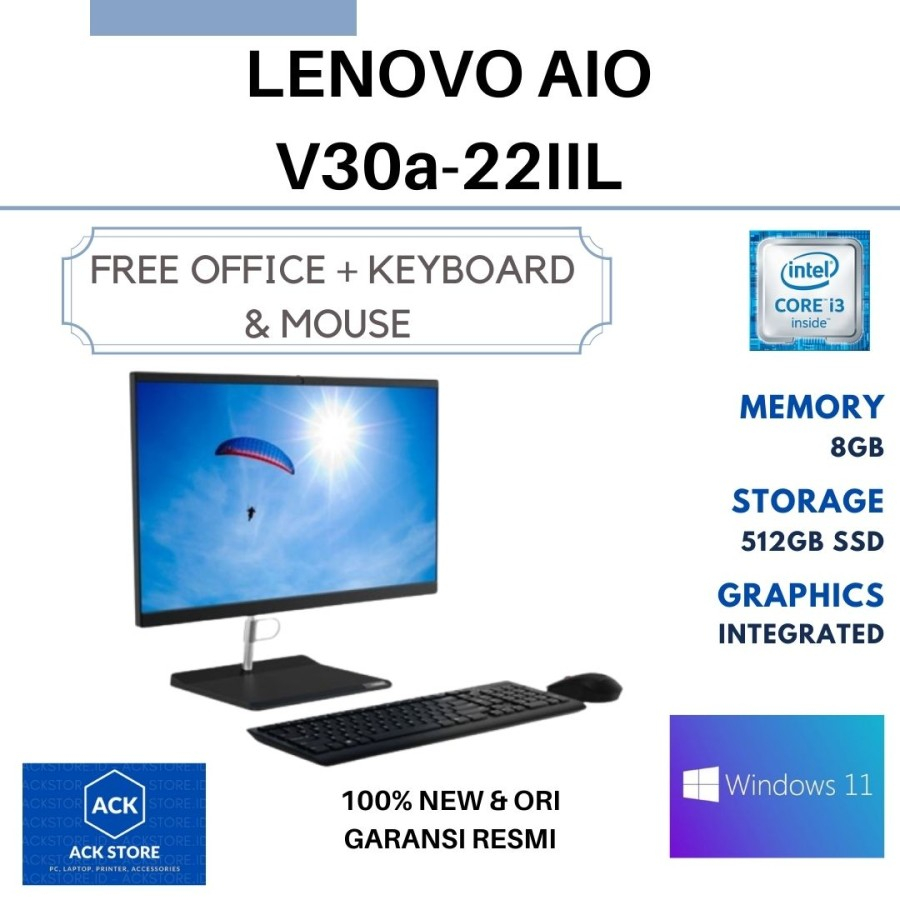 PC AIO Lenovo V30a-22IIL AIO-77ID i3-1005G1/SSD 512GB/8GB /21.5"FHD