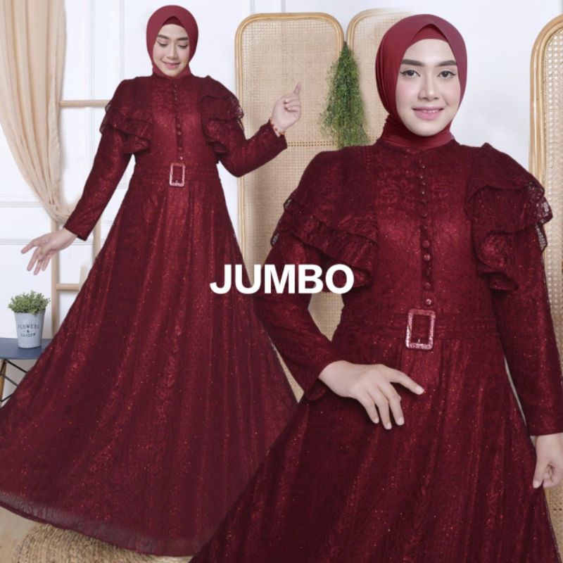 iragading - Gamis wanita jumbo kekinian brokat modern busui friendly Ld 120 fit to XXL Latisa