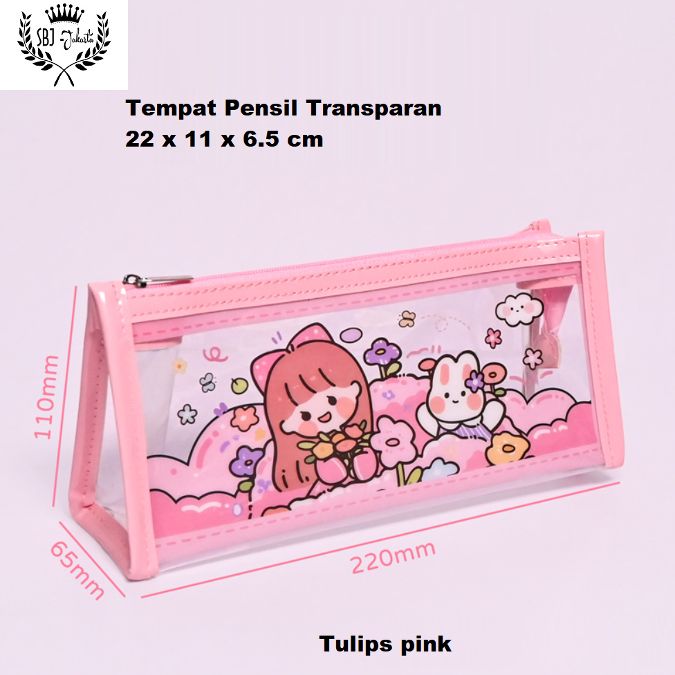 Tempat pensil Kotak Pensil anak cewek waterproof Tulips Girl BONUS STICKER