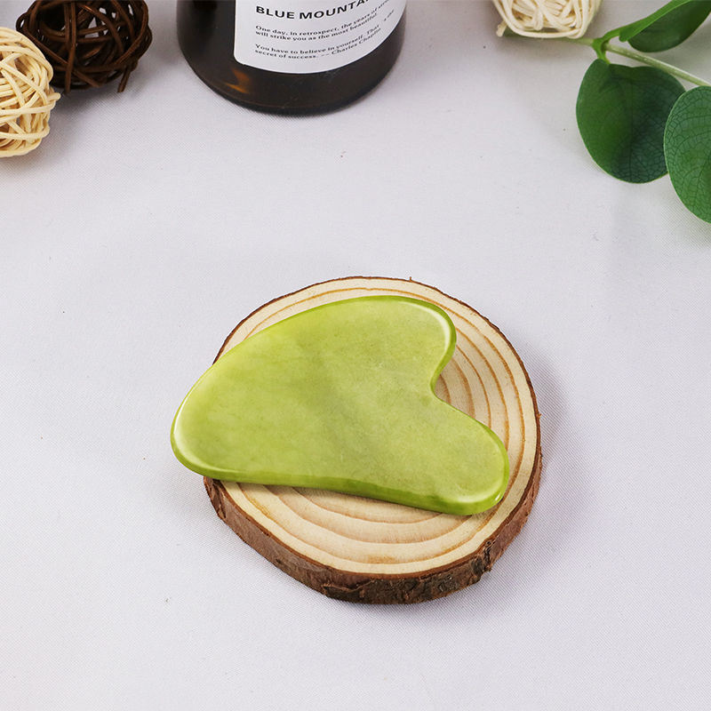 ASIN829 Pijat Wajah - Jade Roller Gua Sha 2-in-1 / Green Stone Face Roller Green Gua Sha Jade Roller Tool Facial Massager / Jade Roller &amp;; Gua Sha / Facial Roller / Facial Massager N15