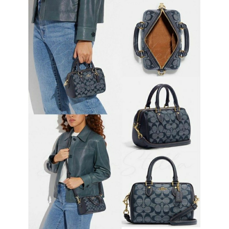 Tas Coach Slingbag Rowan Mini Navy Biru Blue Original Tas Selempang Bahu Slingbag Sling Bag Shoulder