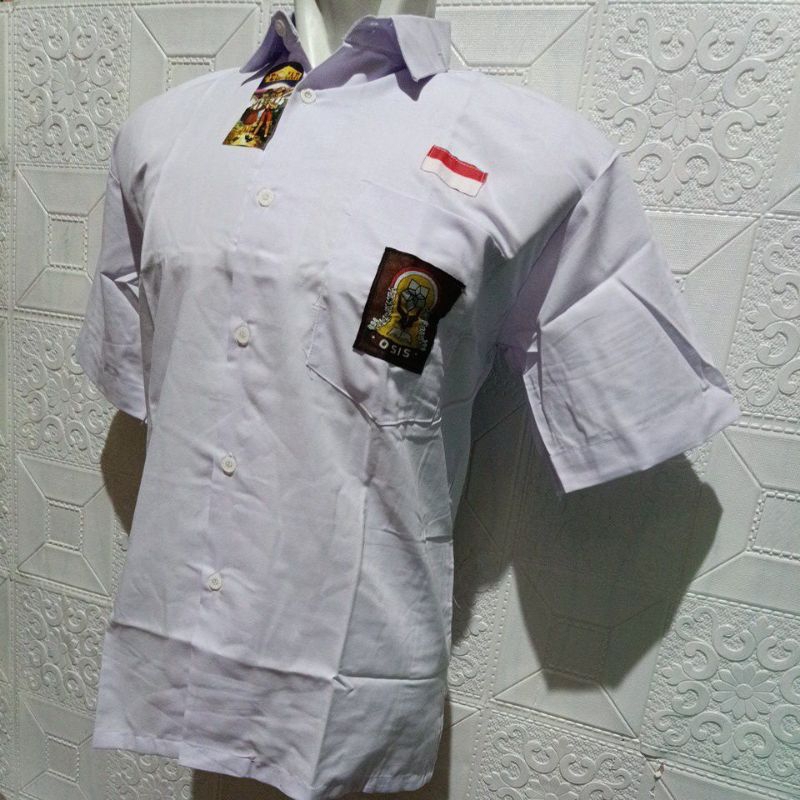 BAJU PUTIH SMA TANGAN PENDEK/BAJU PUTIH SMA MERK PELAJAR