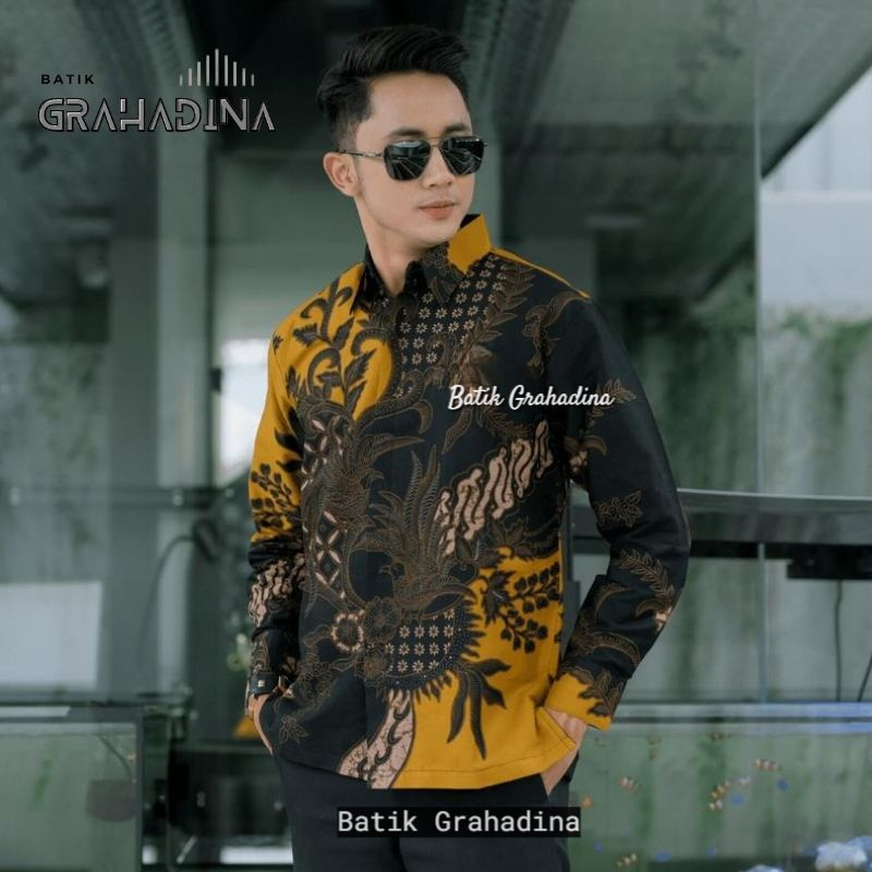PRABU KUNING PRABU MERAH PRABU BIRU Batik Pria | Kemeja Batik Pria Lengan Panjang Modern Reguler Fit