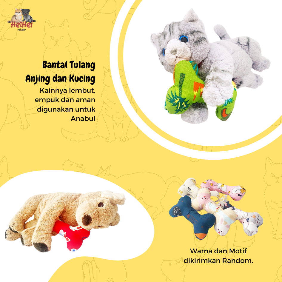 Saluki Bone Pet Pillow - Bantal Tulang Mainan Anjing Kucing - Cat Dog Pillow