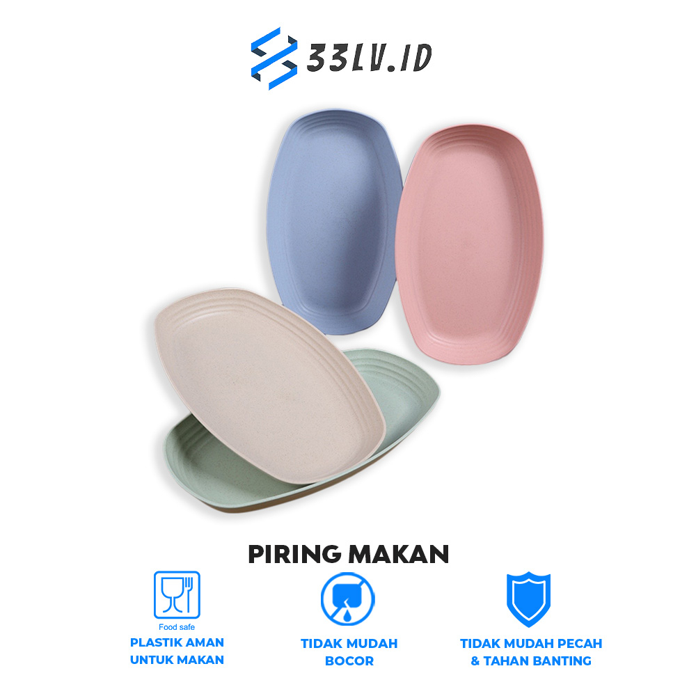 【33LV.ID】Piring Oval Piring Makanan Buah Kue Bahan Jerami Gandum Ukuran 15x5x29Cm PRM04