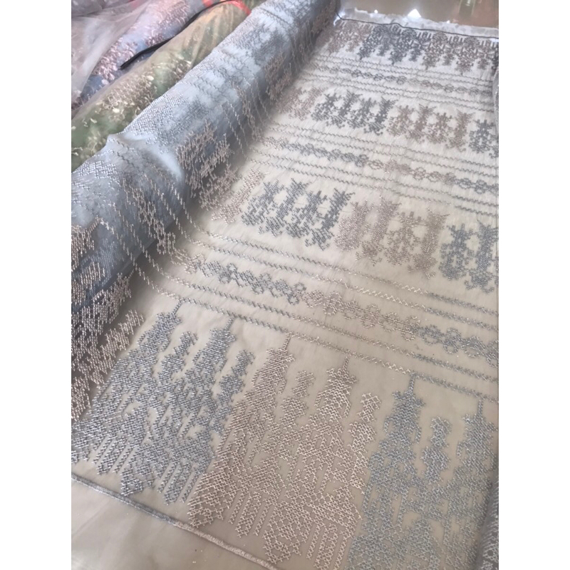 Organza Bordir motif etnik/kain organza